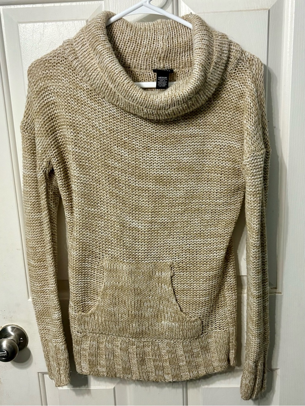 Rue21 Cream Beige Cowl Neck Knit Sweater
